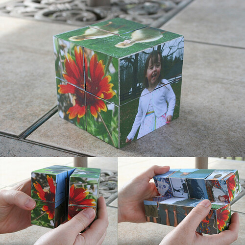 Create âmagicâ folding wooden photo cubes