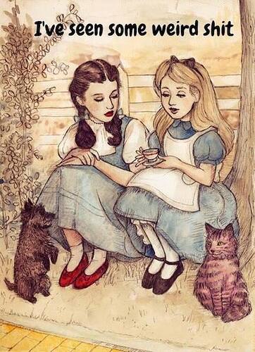 Alice and Dorothy have tea.
