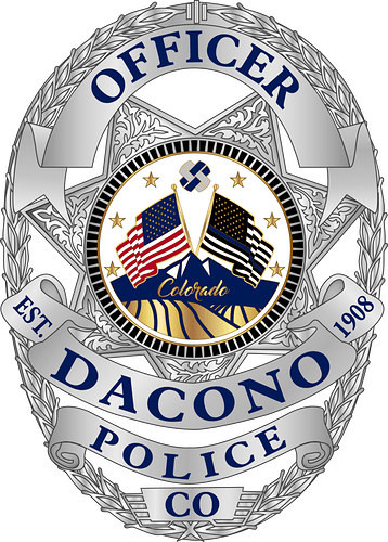 C-172518 Dacono Police Officer Cut Out Badge Colorado AR