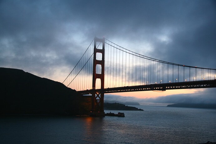 Golden Gate Bridge at sunrise