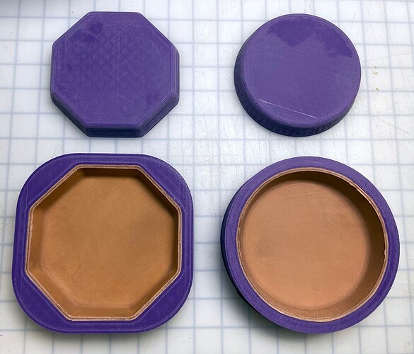 molded leather trays round octo