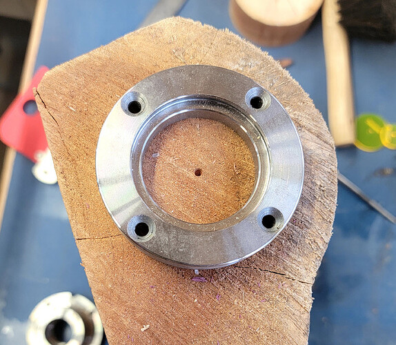 Faceplate ring on irregular cedar workpiece