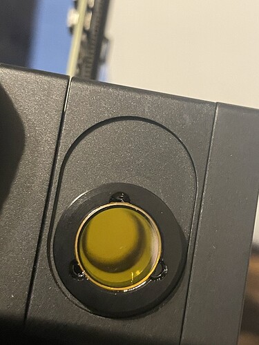 Print Head side lense inside crack bubble close up