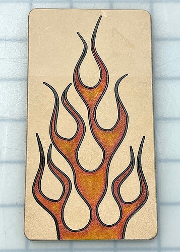 hot rod flames on leather