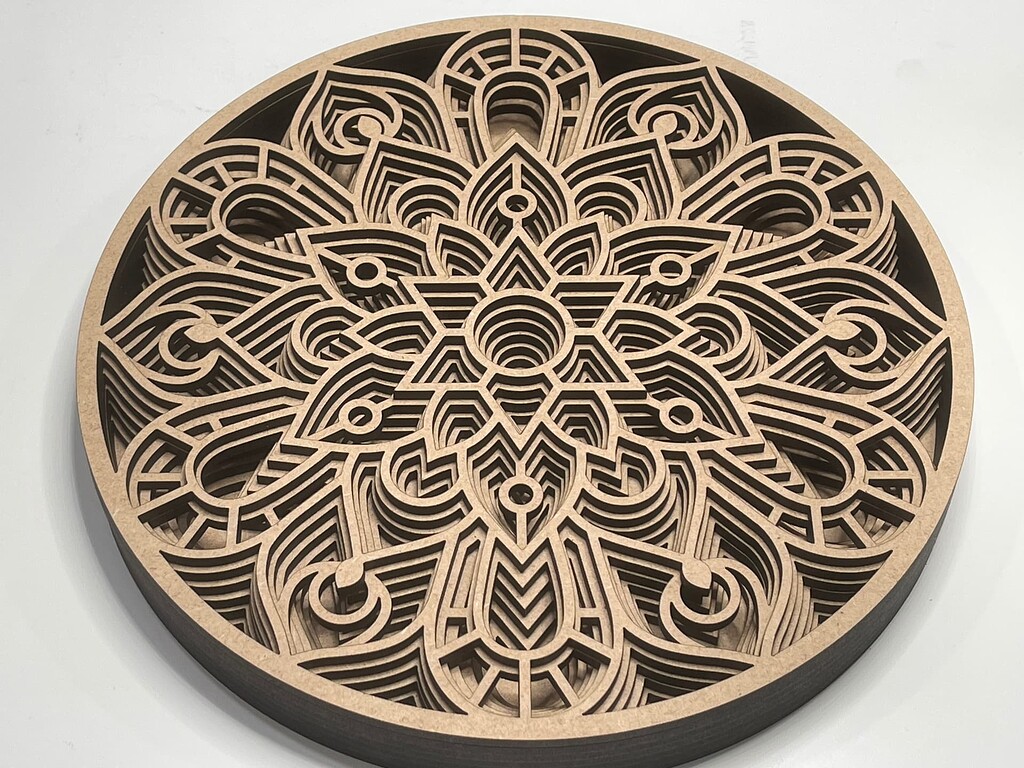 First attempt at a layered mandala - Made on a Glowforge