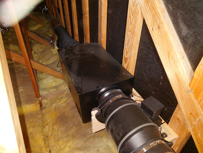 Fan and Filter Box Mounted in the Attic