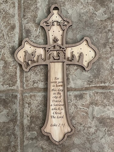 Nativity Cross with Scripture