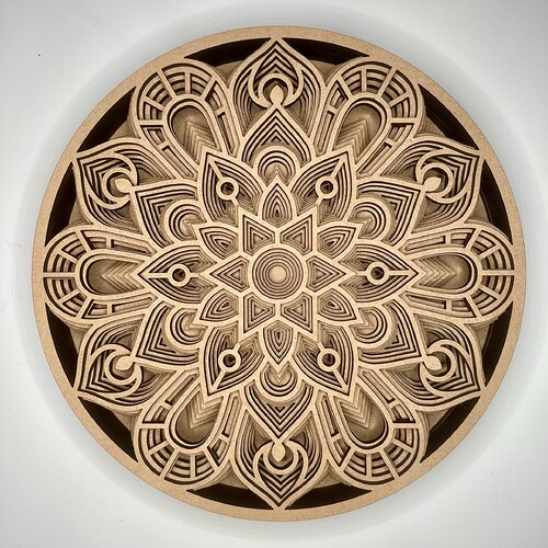 First attempt at a layered mandala - Made on a Glowforge