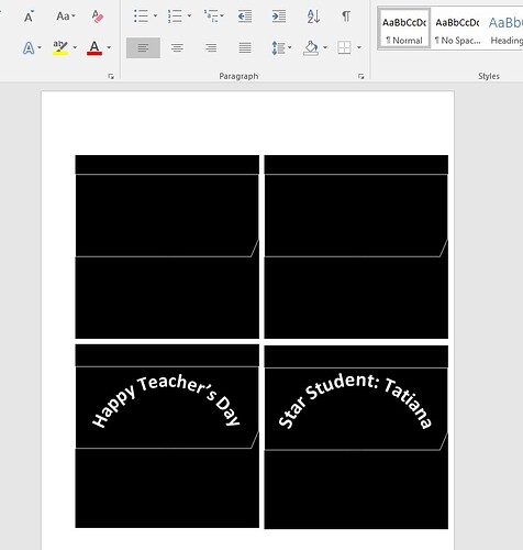 Curved Text document