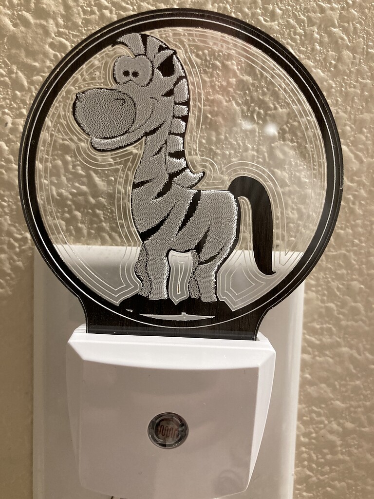 Zebra Night Light Made on a Owners Forum