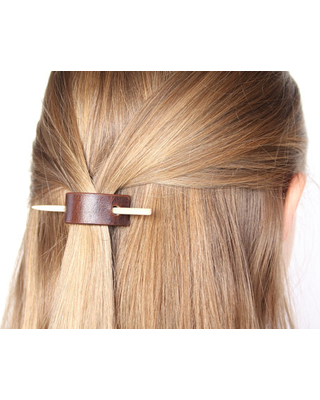 mini-hair-slide-mini-hair-sticks-leather-hair-accessories-for-women-bun-holder-ponytail-holder-etsy-finds-brown