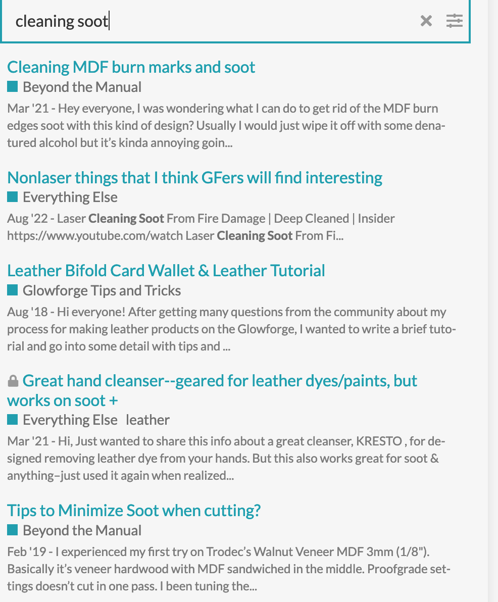 Soot debris - Community Support - Glowforge Owners Forum