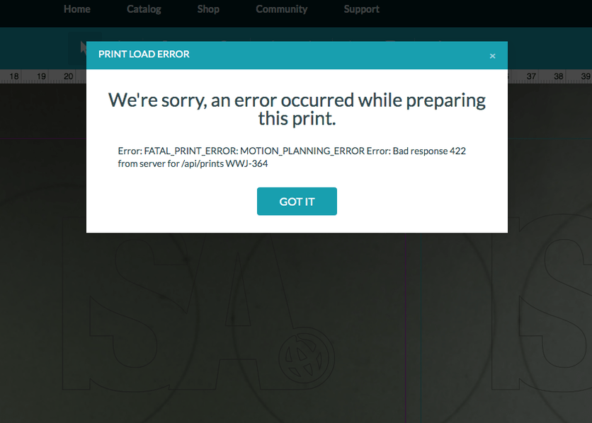 Motion Error When Tray Was Removed - Community Support - Glowforge ...