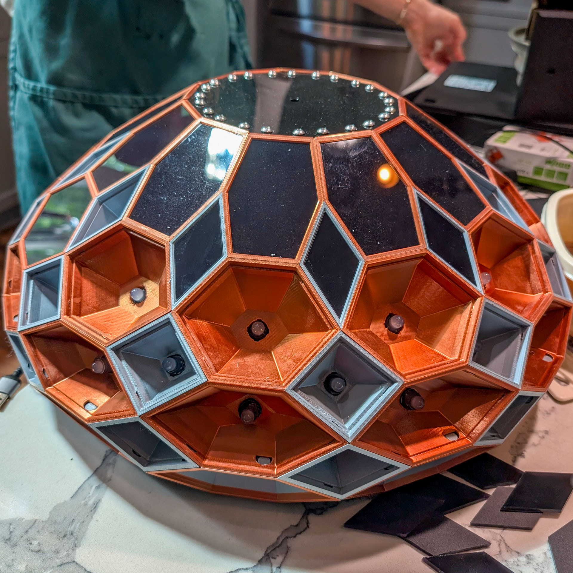 WLED Zonohedrified Hexagonal Antiprism lamp - Made on a Glowforge ...