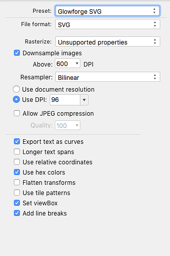 AD settings for SVG tim1724