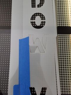 alignment off w blue tape - stencil