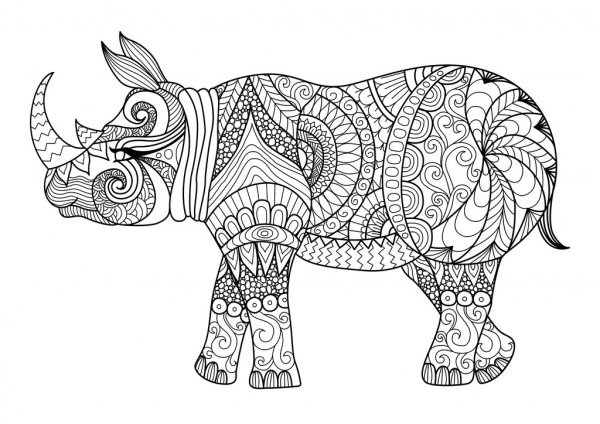 zentangle-rhino