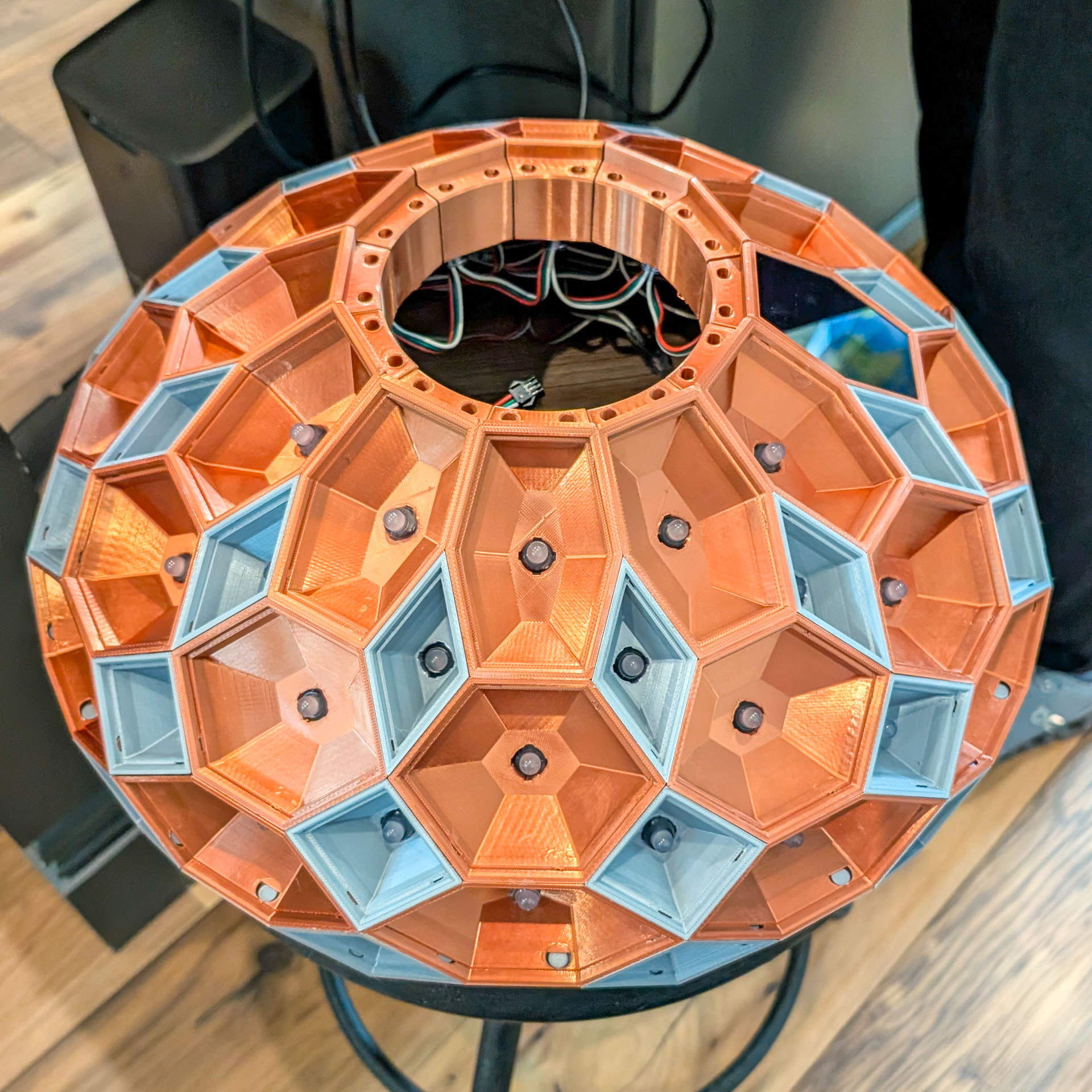 WLED Zonohedrified Hexagonal Antiprism lamp - Made on a Glowforge ...