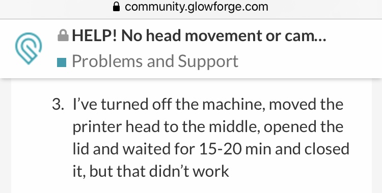 Glowforge stuck in “Scanning” - Community Support - Glowforge Owners Forum