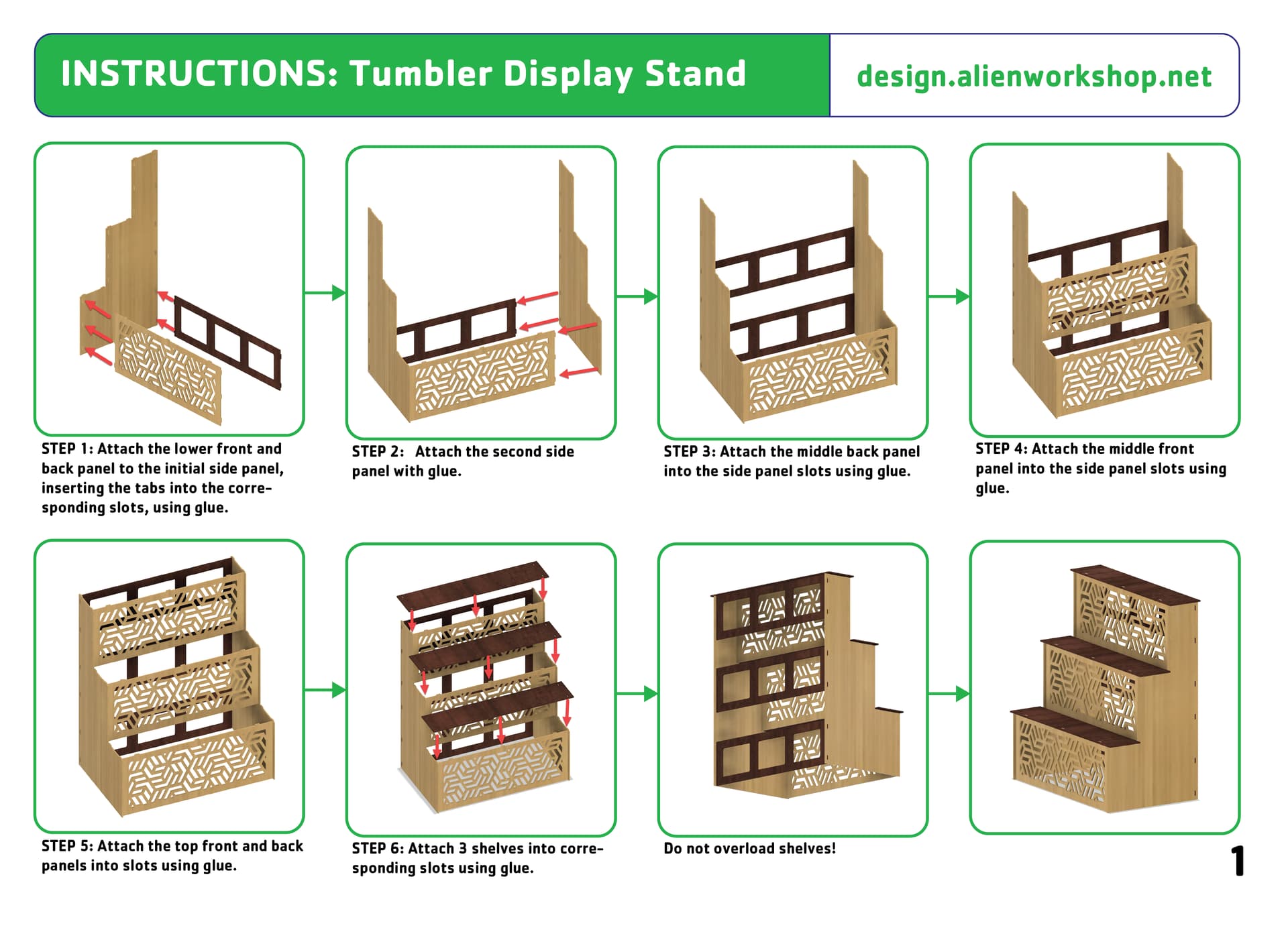 Tumbler 3Tiered Display Shelf Made on a Owners