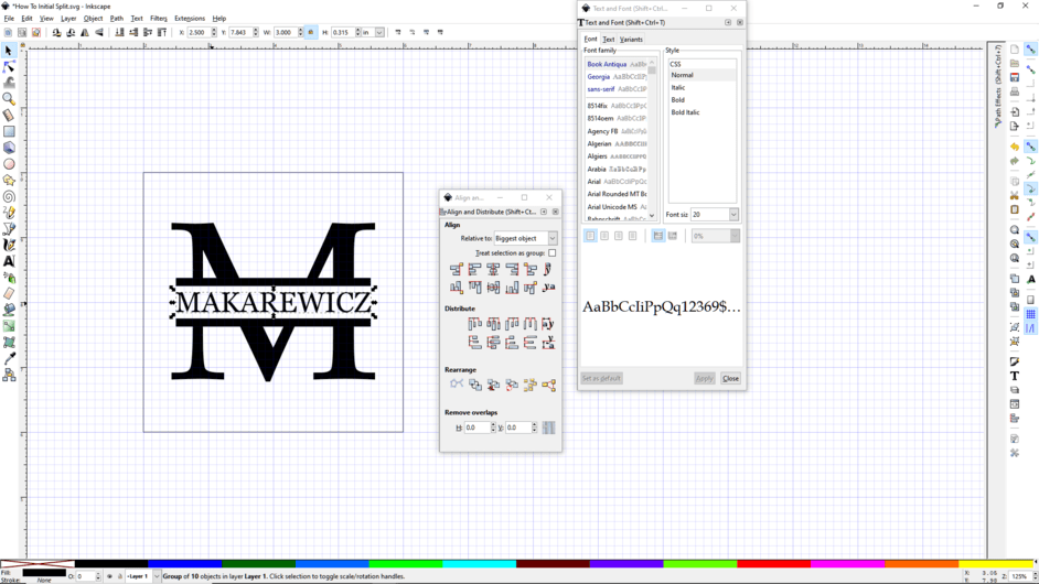 How to Split Text or Initials in Inkscape - Glowforge Tips and Tricks ...
